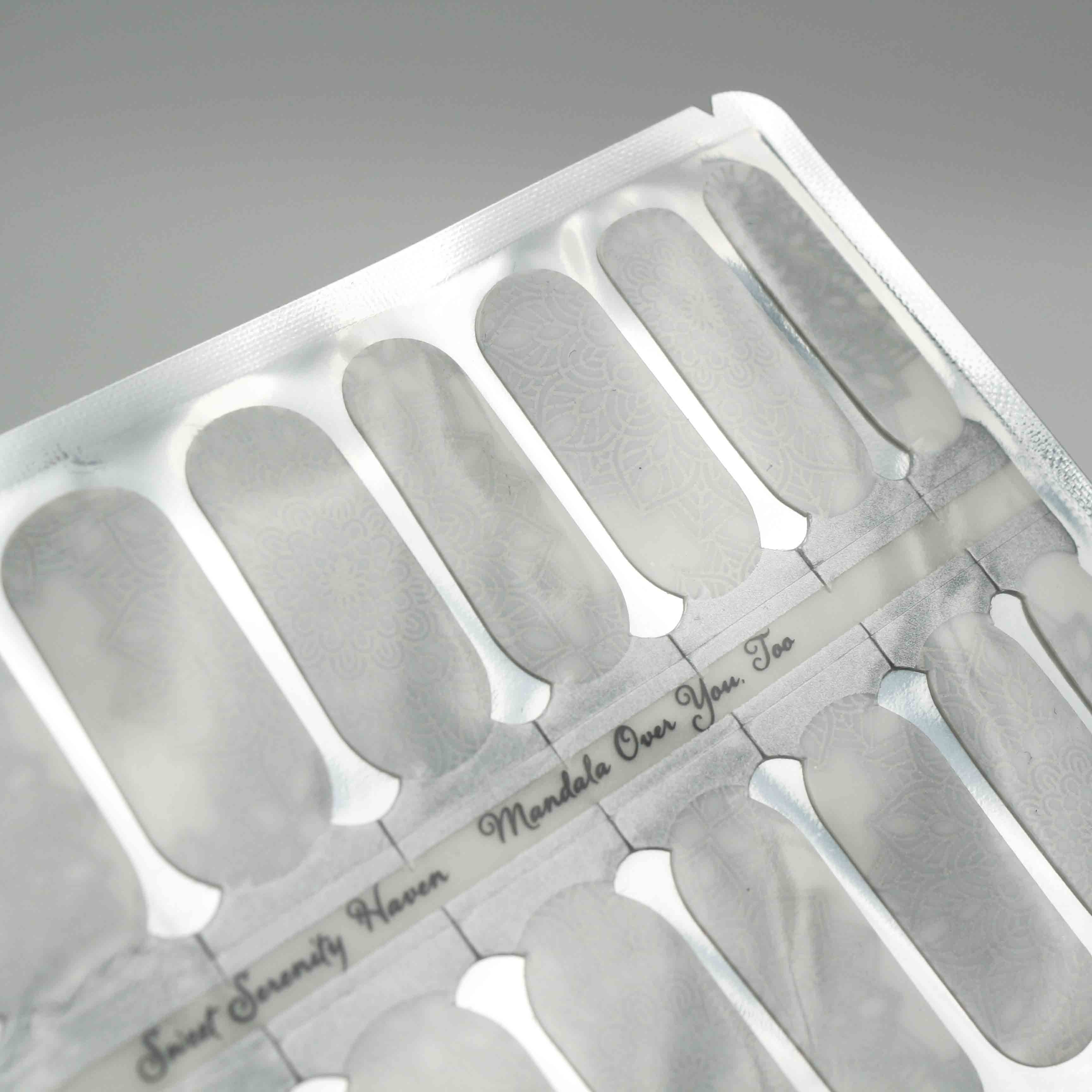 Mandala over you, too - white & silver