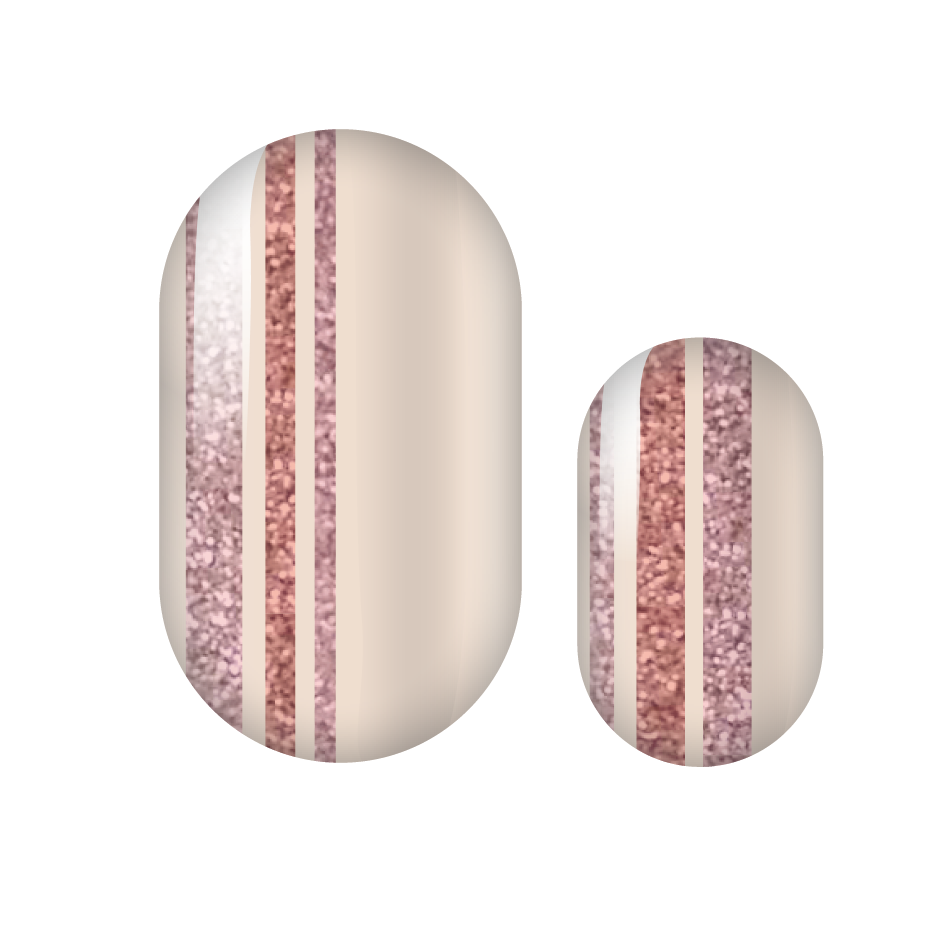Glitter Stripes - Pink