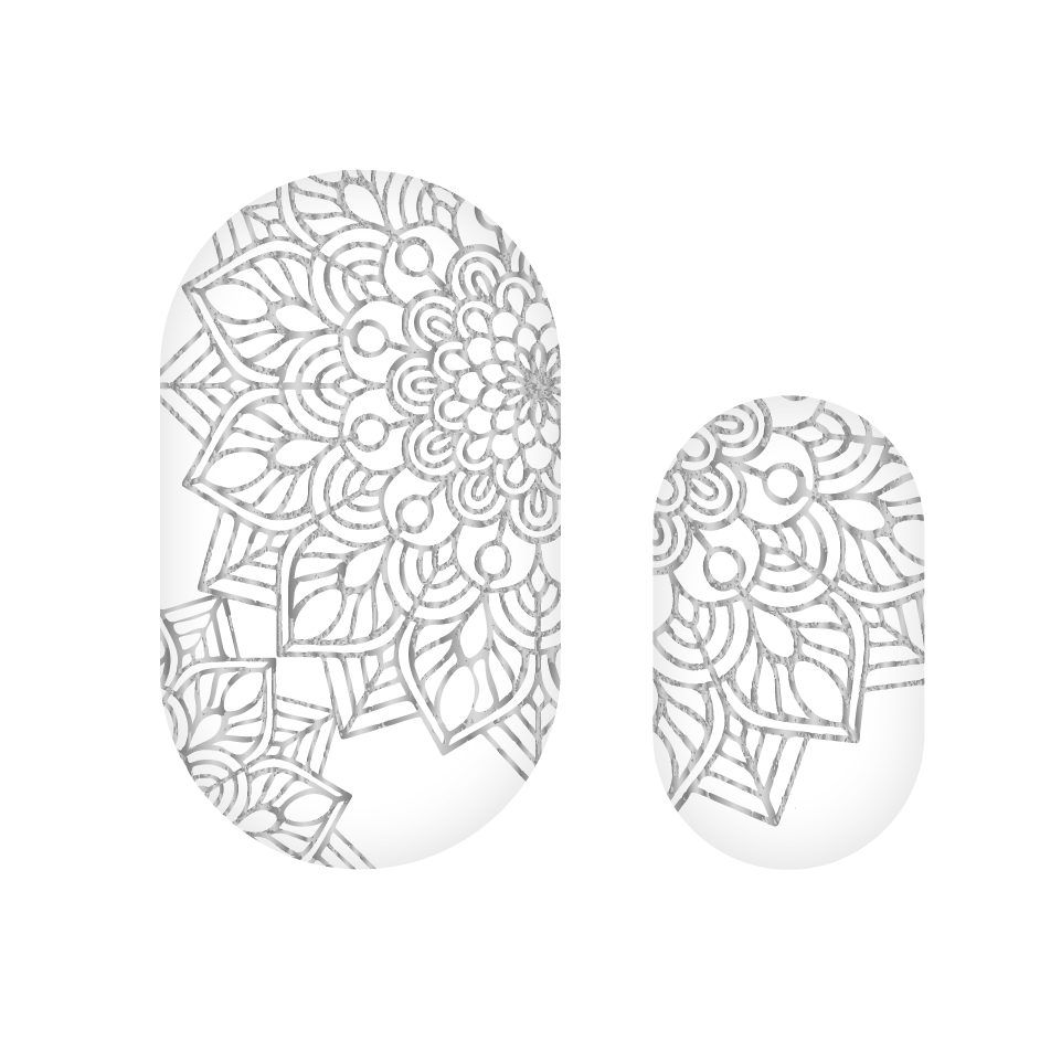 Mandala over you, too - white & silver