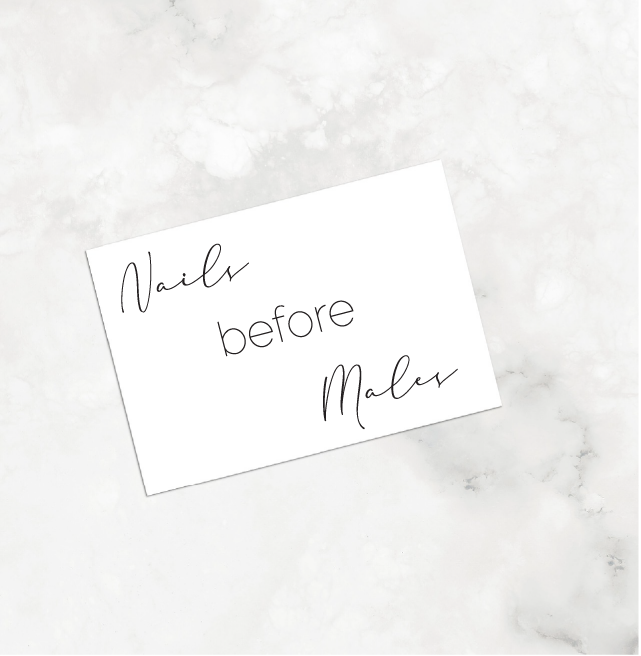 Postkarte "Nails before Males"